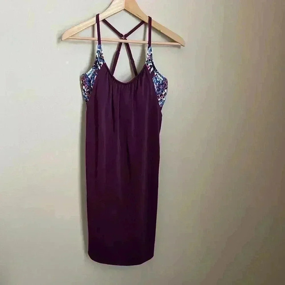 Athleta Geo Blousy Tankini Dress Size 34D/DD - Picture 2 of 13